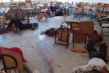 Image depicts the horrible scene in one of the classes during the attack in Garissa Moi University. | Grandmother Africa