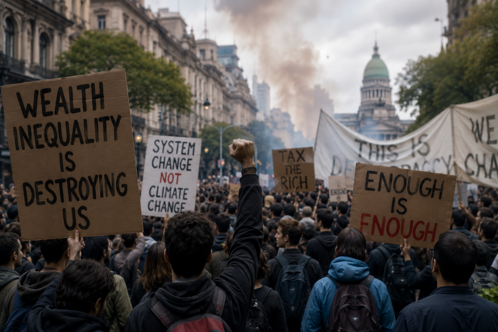 Street Protest Reflecting Rising Public Frustration