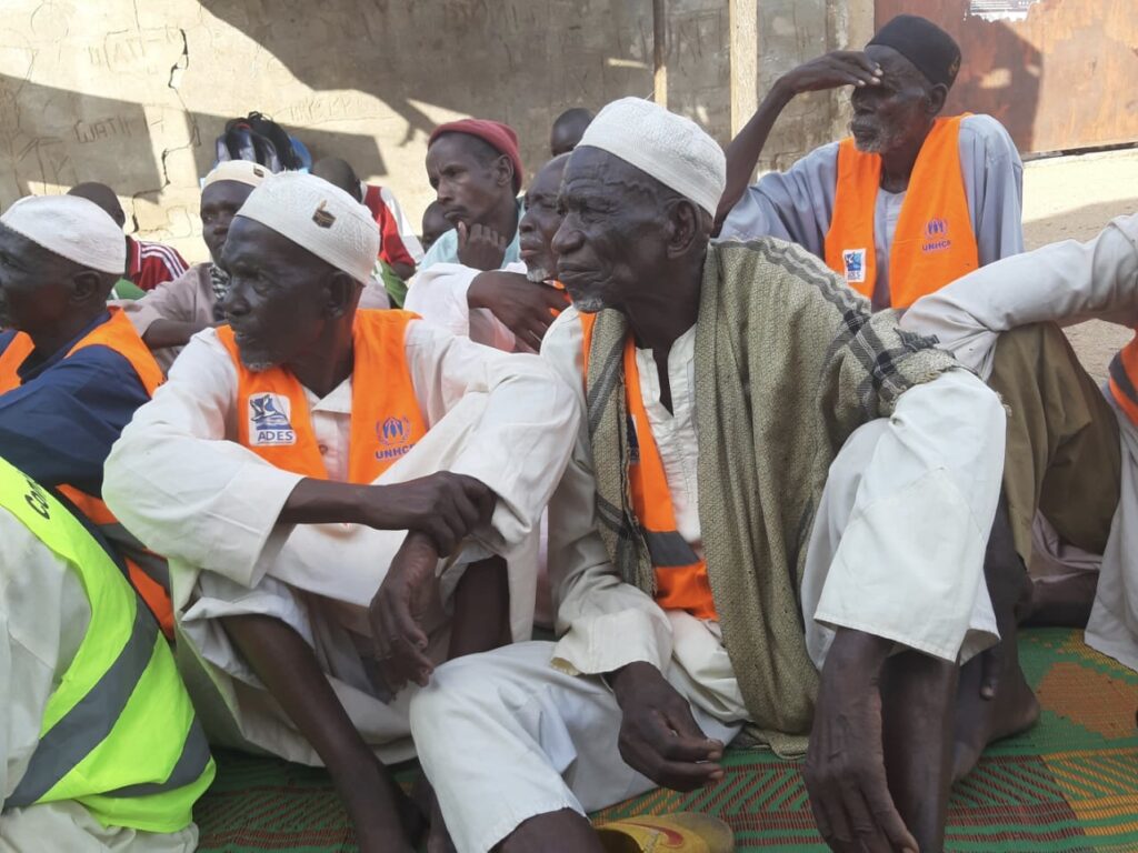 The elderly men who live in the Maroua camp are among the thousands of climate refugees who fled their homes following clashes between farmers and herders. | Photo courtesy Leocadia Bongben