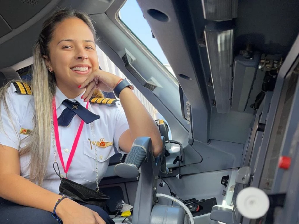 Andrea Palacios made history as the youngest pilot to become a flight chief in Latin American and the first to fly with an all-female crew in Venezuela