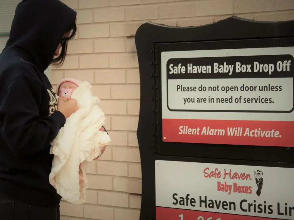 Parents in crisis can drop their infants off safely an anonymously in a Safe Haven Baby Box