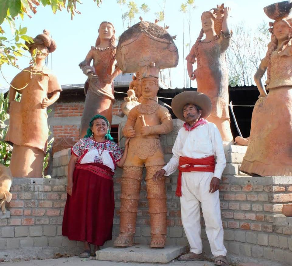 José García Antonio with  his wife and some of their creations 