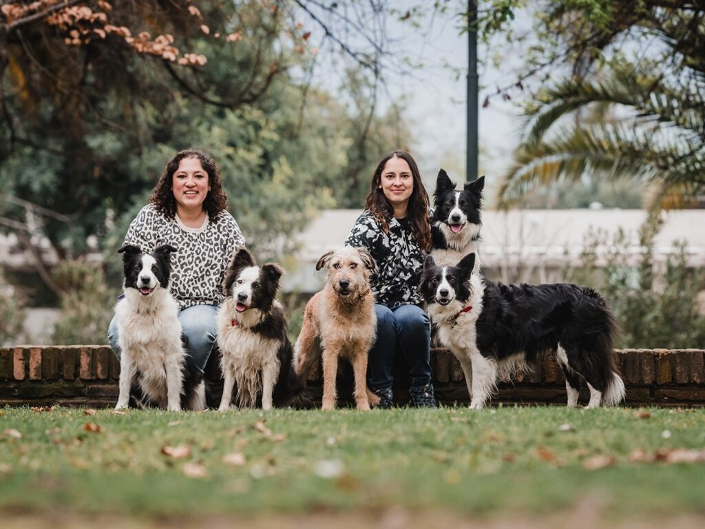 Constanza, 42, and Fernanda, 39, are sisters who train their dogs to reforest hills and native forests in the Maule Region. | Photo courtesy of Constanza Torres