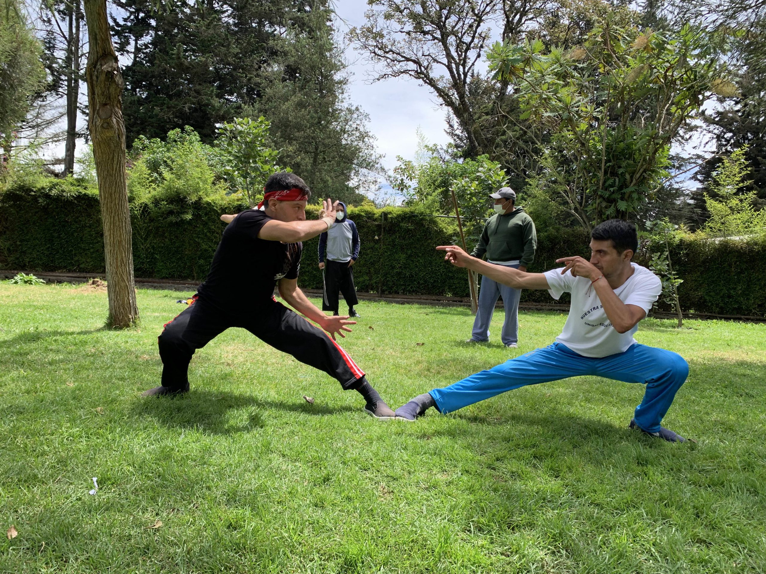 Armando Lara faces off with his son Andrés. He became his kung fu coach and mentor about four years ago, shortly after receiving his stomach dysplasia diagnosis