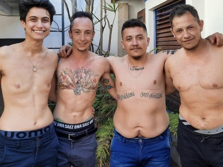 Gerónimo Carolina González Devesa, second from right, has been on the front lines in the fight to include a non-binary option on legal IDs for Argentinians