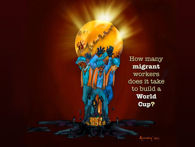 How many migrant workers does it take to host the World Cup?