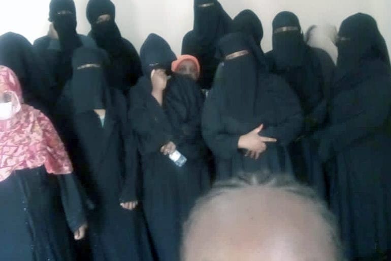 Wanja and other detainees at Sakan deportation facility in Riyadh, Saudi Arabia. Most of them have been forced to dress in hijabs as an absolute rule by their employers