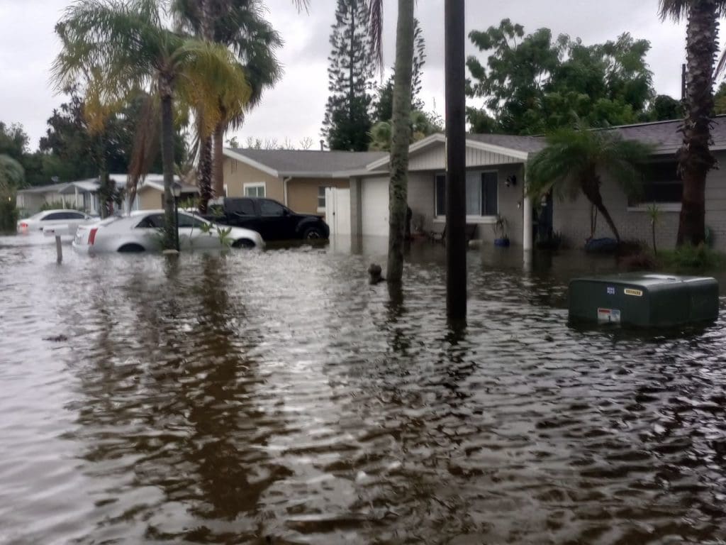 Kendra and her husband snapped this picture of their home in New Port Rickey after being inundated by flood waters from Hurricane Idalia. | Photo courtesy of Kendra Johnston