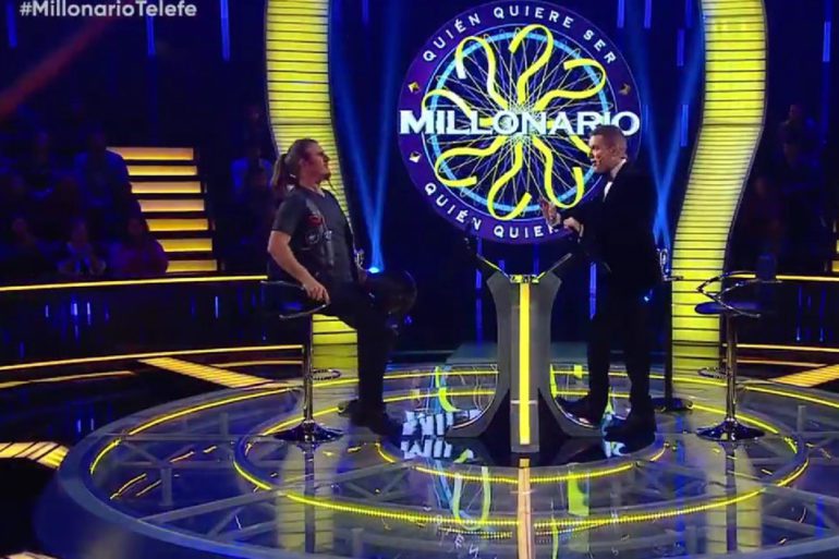 Javier Rodriguez of Grupo Motociclista Solidario competes on Who Wants to be a Millionaire to raise money for kids in Buenos Aires