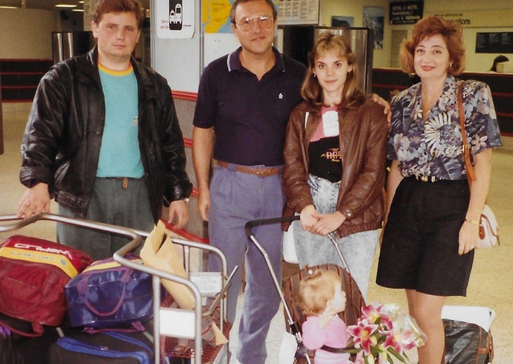 Katya Stepanov arrives as a child refugee in America with her parents on September 11, 1992