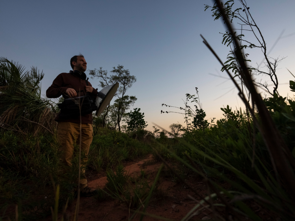 Bird expert, Juan Pablo Culasso, records bird sounds