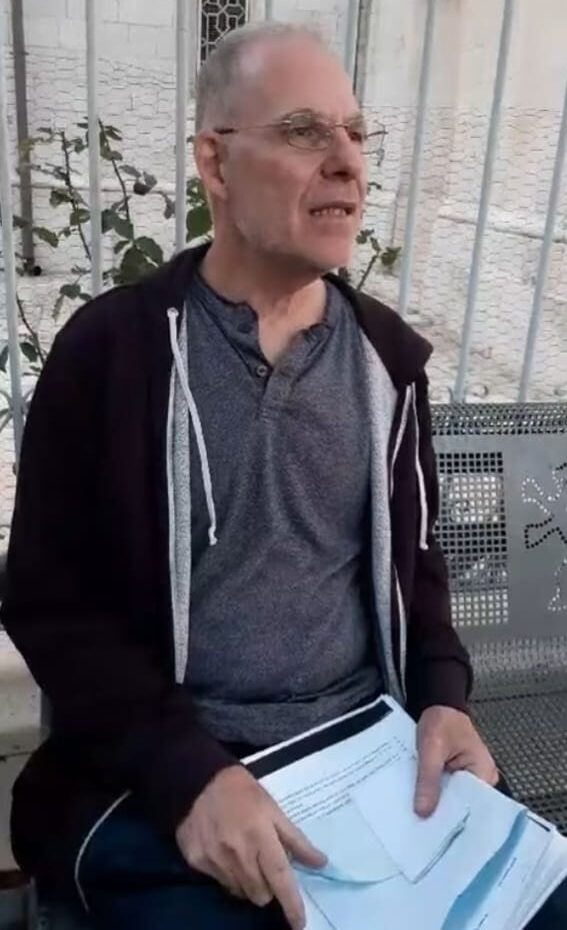 Israeli teacher Meir Baruchin during court proceedings following his arrest.