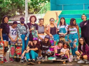 Rider sister as of 2021, breaking stereotypes and skating in their usual gathering place