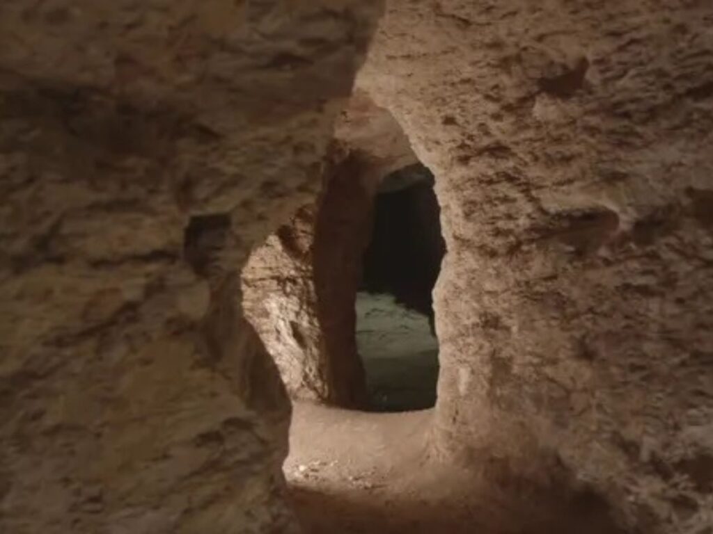 Professor Yinon Shivtiel of the Zefat Academic College in Israel recently discovered an underground labyrinth dug in preparation for the Bar Kokhba Revolt (132-136 C.E.) in Galilee. Here are tunnels connecting eight chambers beneath the homes that open at the surface. | Photo courtesy of Yinon Shivtiel