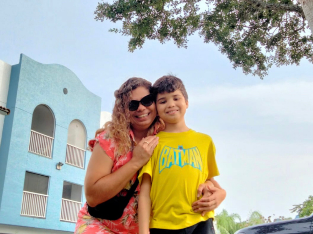 Caren and her son in Florida | Photo courtesy Caren Añez