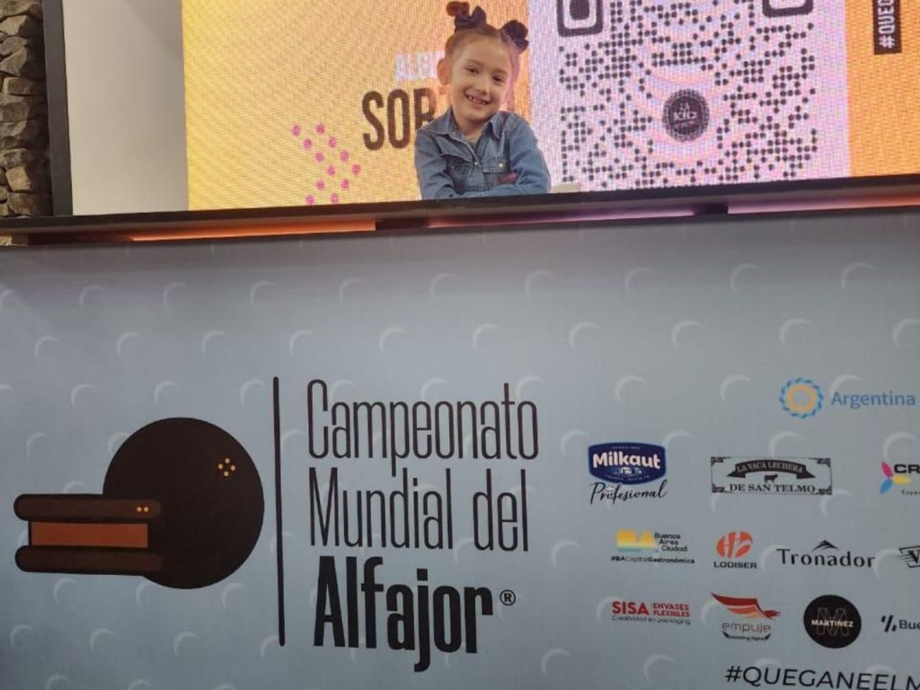 Seven-year-old Julieta Garay experiences the excitement of the alfajor World Cup | Photo courtesy 