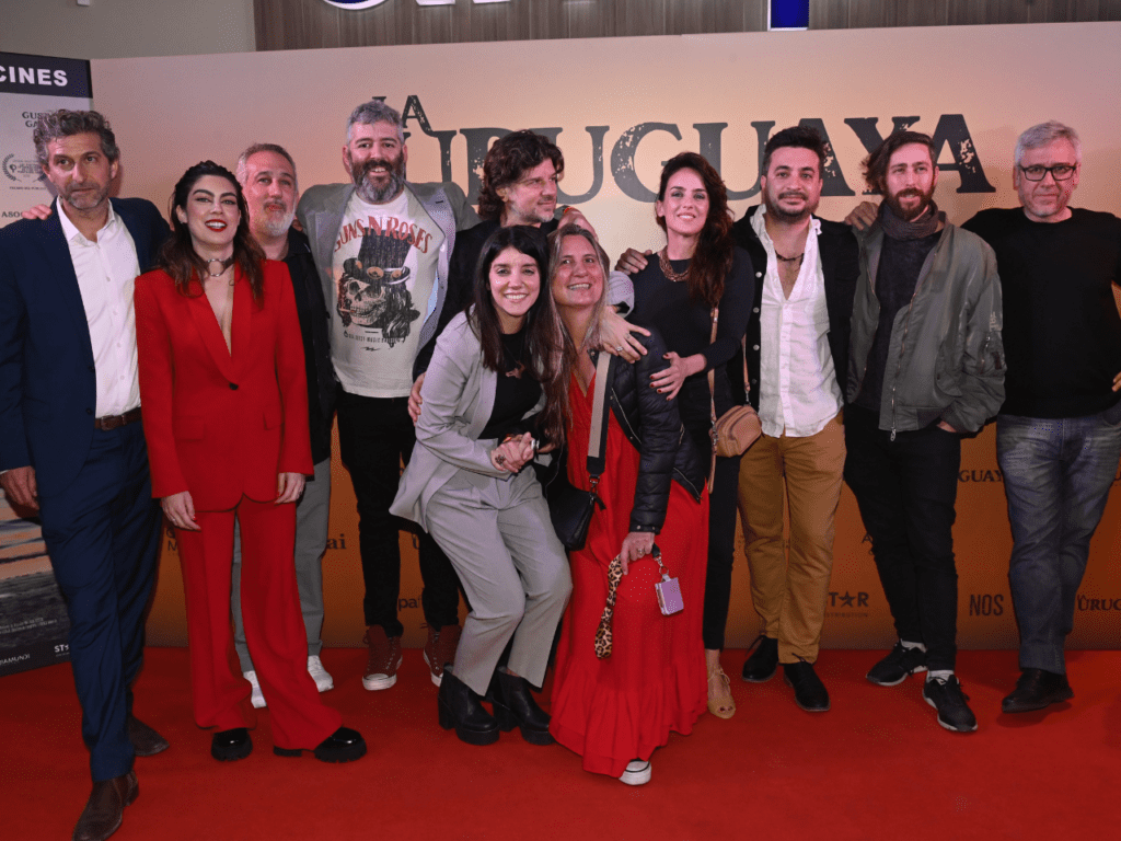Members of the cast, director, and the creative team celebrate the premiere of La Uruguaya | Photo Courtesy of Orsai