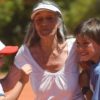 Eighty-nine-year-old professional tennis player Ana Obarrio with her grandchildren
