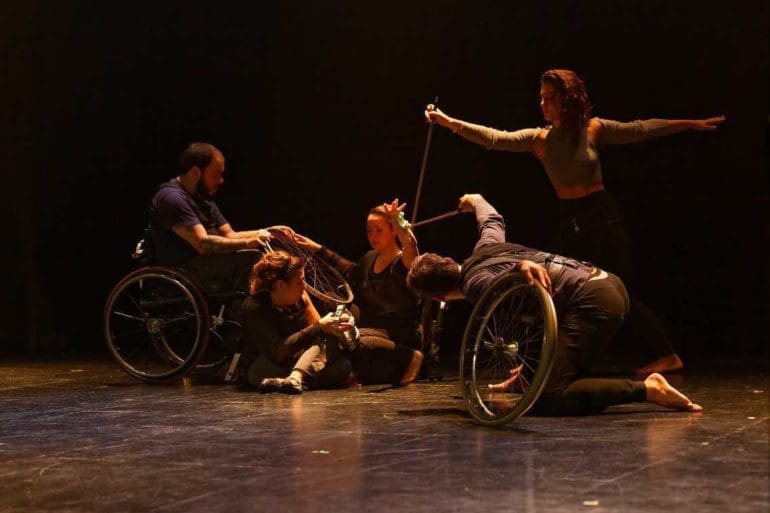 Mariano Landa in a dance presentation with the group, Dance without Borders