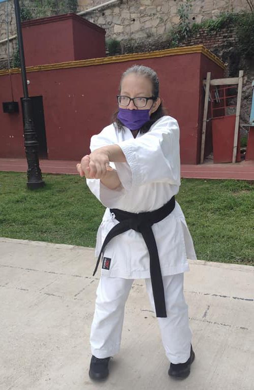 Gómez first encountered karate in a movie as a small child, but she didn't begin training herself until she was 44 years old
