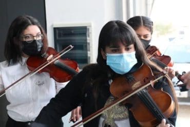 Paloma Tapia, 20, is a violinist who is part of the Los Benjaminos Orchestra in the province of Córdoba