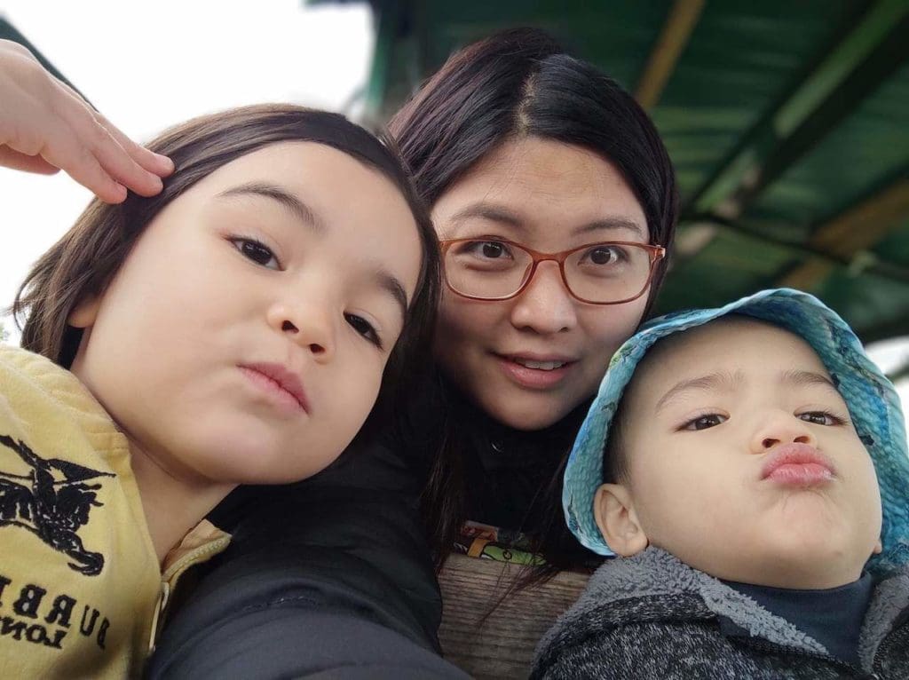 Kara Mallonga, a mother of three, with her two youngest children.
