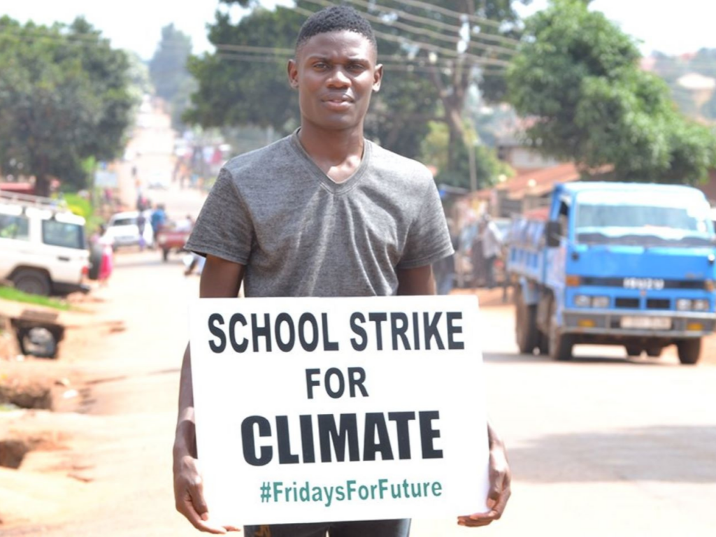 Environmental activist in Uganda protest. | Photo courtesy of Nyombi Morris