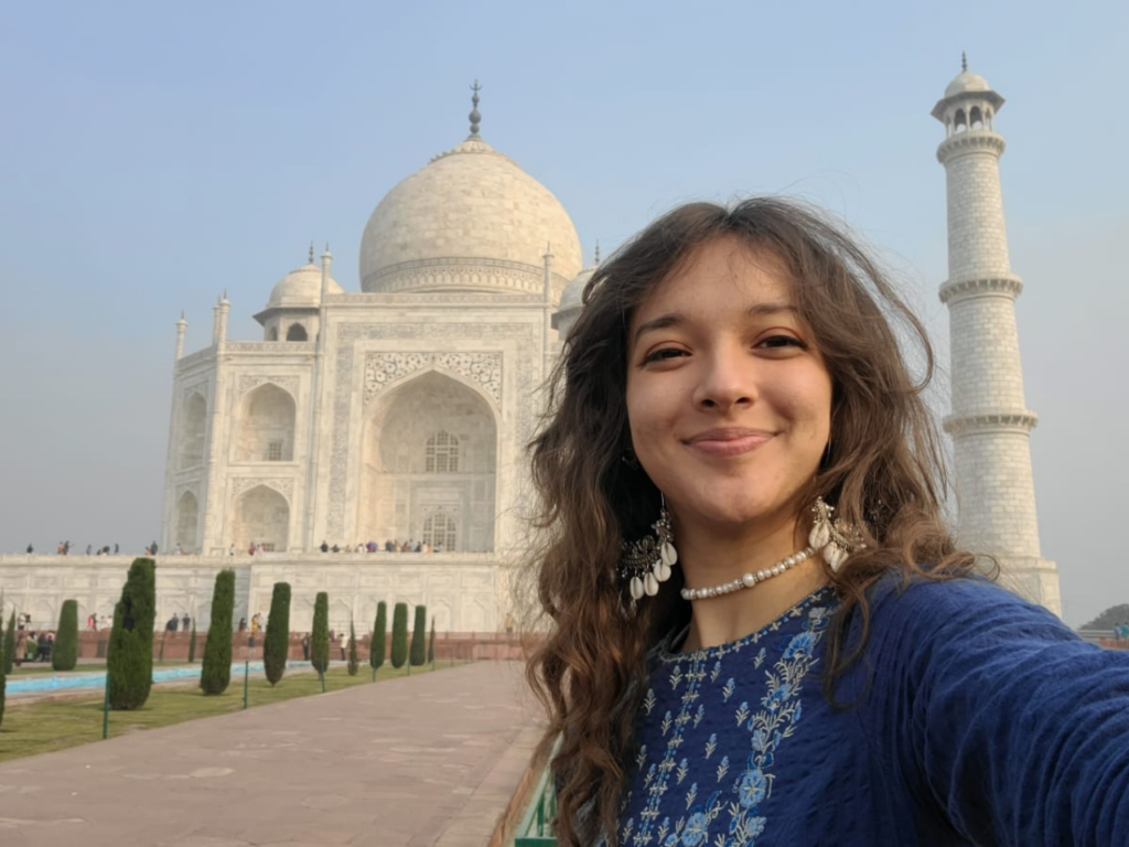 Sofía Corrales, house-sitter, enjoying the Taj Mahal. | Photo courtesy of Sofía Corrales.